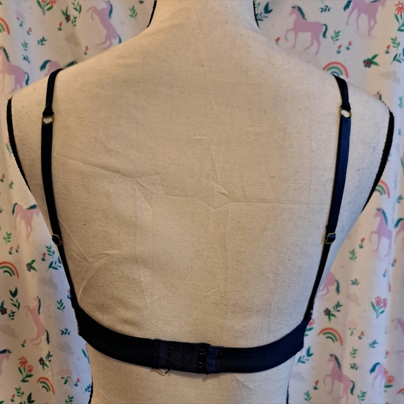 Free People Yellow & Blue Floral Lace Boho Cottage Bra w/ Under Wire SZ 32C - Picture 3 of 4